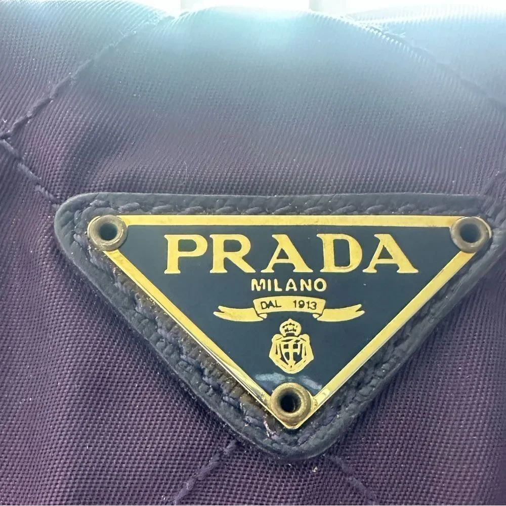 Prada Dark Purple Quilted Shoulder Bag with Chain Straps - Picture 4 of 16